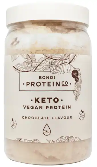 My Chemist Bondi protein co. keto vegan protein chocolate 1kg offer