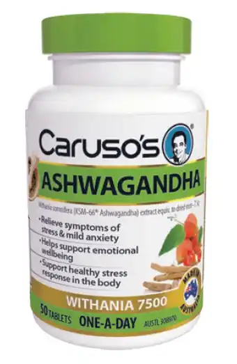 ePharmacy Caruso’s ashwagandha 50 tablets offer