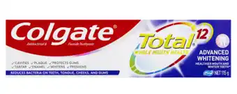 ePharmacy Colgate total advanced whitening antibacterial fluoride toothpaste 115g offer