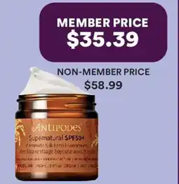 Priceline Antipodes Supernatural SPF 50+ Ceramide Silk Facial Sunscreen offer