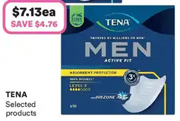 Priceline Tena Men Active Fit Absorbent Protector Level 1 offer