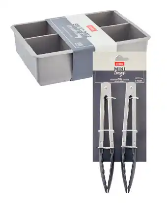 Coles Coles large silicone ice cube tray or mini tongs 2 pack offer
