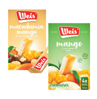Coles Weis ice cream bars 4 pack-8 pack offer