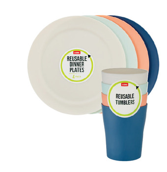 Coles Coles picnic dinner plates or tumblers 4 pack offer
