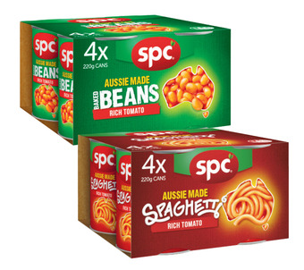 Coles Spc baked beans or spaghetti 4 pack offer