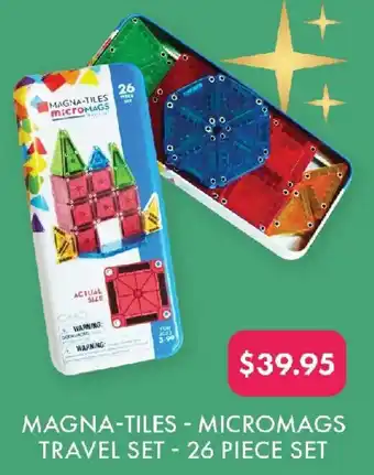 QBD Magna-tiles - micromags travel set - 26 piece set offer