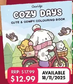 QBD Cozy days cute & comfy colouring book offer