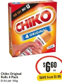 IGA Chiko Original Rolls offer