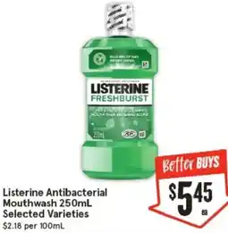 IGA Listerine Antibacterial Mouthwash offer