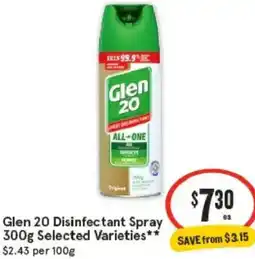IGA Glen 20 Disinfectant Spray offer