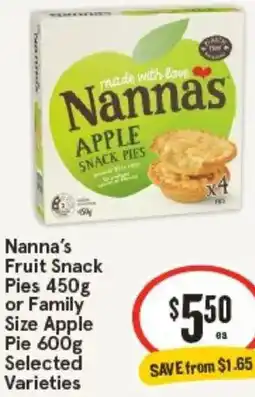 IGA Nanna's Fruit Snack Pies or Family Size Apple Pie offer