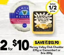 Drakes Mersey Valley Club Cheddar or Camembert or Brie offer