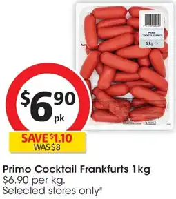 Coles Primo Cocktail Frankfurts offer