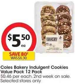 Coles Coles Bakery Indulgent Cookies offer