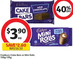 Coles Cadbury Cake Bars or Mini Rolls offer