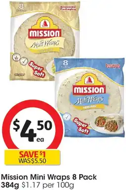 Coles Mission Mini Wraps 8 Pack offer