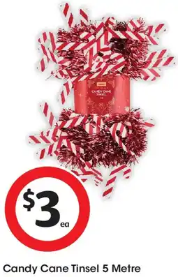 Coles Candy Cane Tinsel offer