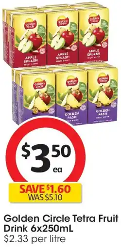 Coles Golden Circle Tetra Fruit Drink offer
