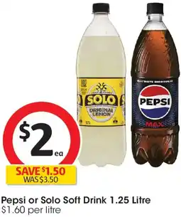 Coles Pepsi or Solo Soft Drink offer