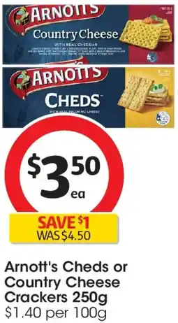Coles Arnott's Cheds or Country Cheese Crackers offer