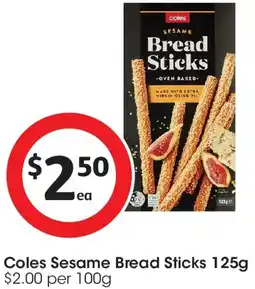 Coles Coles Sesame Bread Sticks offer
