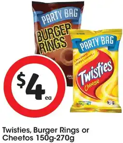 Coles Twisties, Burger Rings or Cheetos offer