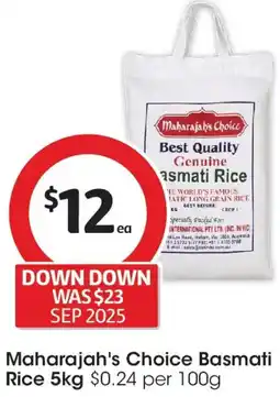 Coles Maharajah's Choice Basmati Rice offer