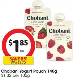 Coles Chobani Yogurt Pouch offer