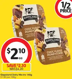 Coles Gippsland Dairy Mix-ins offer