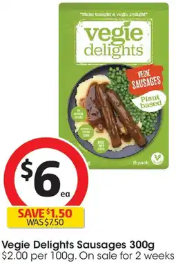 Coles Vegie Delights Sausages offer