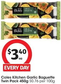 Coles Coles Kitchen Garlic Baguette offer