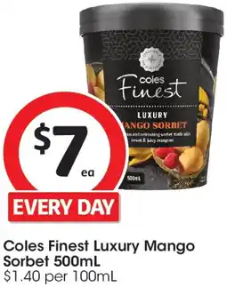 Coles Coles Finest Luxury Mango Sorbet offer