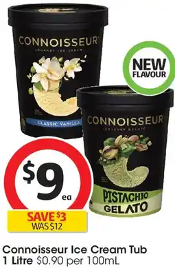 Coles Connoisseur Ice Cream Tub offer