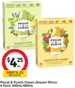Coles Proud & Punch Frozen Dessert Sticks offer