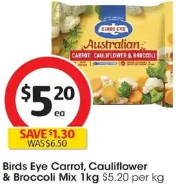 Coles Birds Eye Carrot, Cauliflower & Broccoli Mix offer