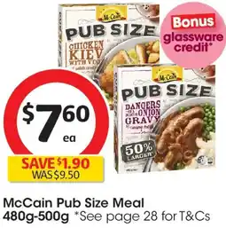 Coles McCain Pub Size Meal offer