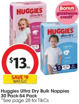Coles Huggies Ultra Dry Bulk Nappies offer