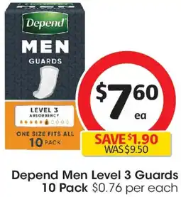 Coles Depend Men Guards offer