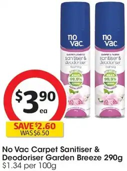 Coles No Vac Carpet Sanitiser & Deodoriser Garden Breeze offer