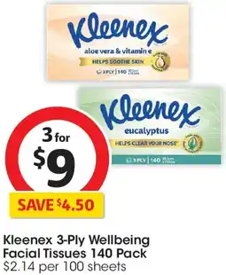 Coles Kleenex Wellbeing Facial Tissues offer