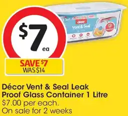 Coles Décor Vent & Seal Leak Proof Glass Container offer