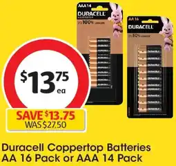 Coles Duracell Coppertop Batteries AA offer