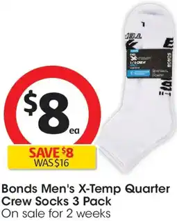 Coles Bonds Men's X-Temp Quarter Crew Socks offer