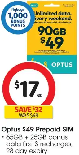Coles Optus Prepaid SIM offer