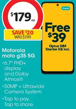 Coles Motorola moto g35 offer