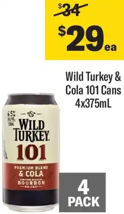 Coles Wild Turkey & Cola 101 Cans offer
