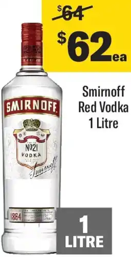 Coles Smirnoff Red Vodka offer