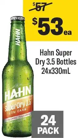 Coles Hahn Super Dry 3.5 Bottles offer