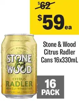 Coles Stone & Wood Citrus Radler Cans offer