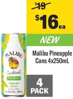 Coles Malibu Pineapple Cans offer